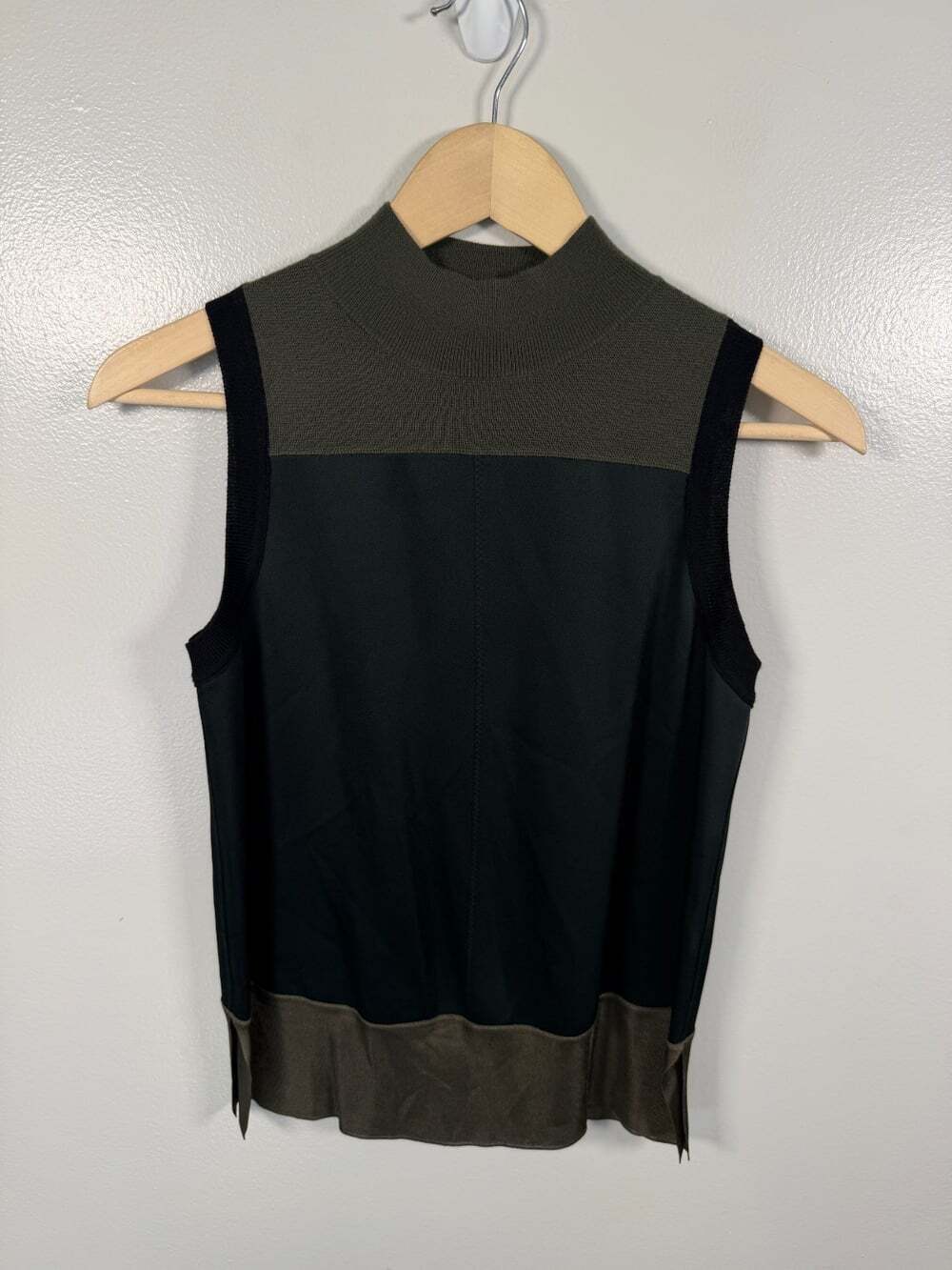 Rag & bone Vivienne Top XXS Colorblock Mock Neck Sleeveless Merino Wool Knit
